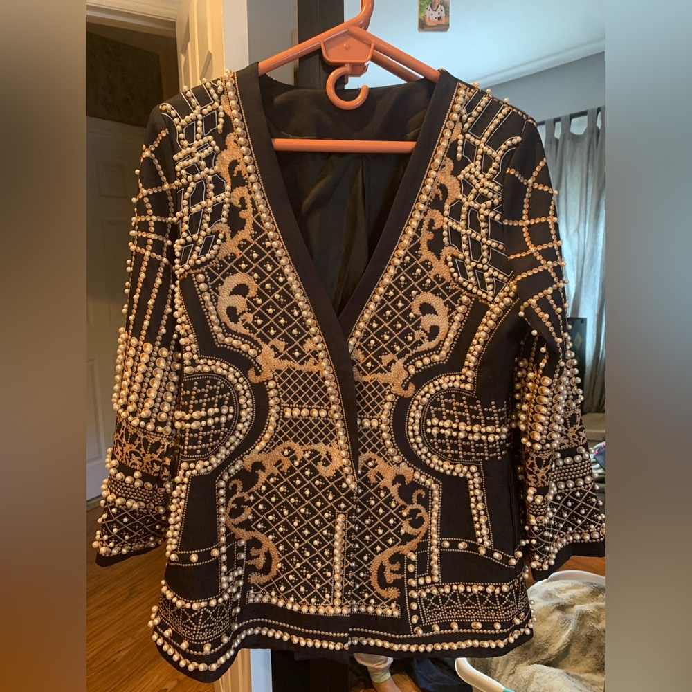 Black and Gold Pearl Blazer